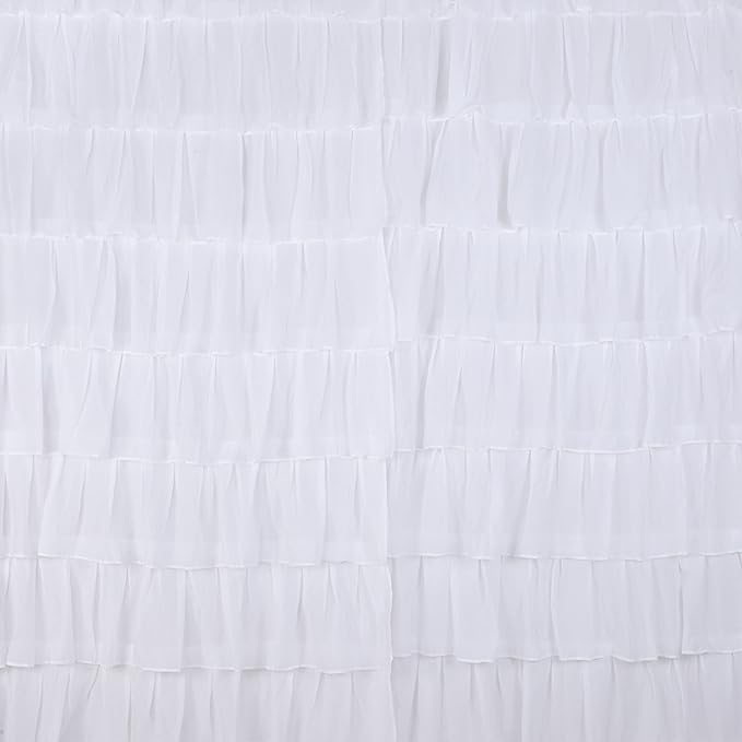 White Cotton Full Ruffle Curtains