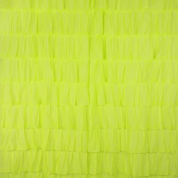 Lime Cotton Full Ruffle Curtains