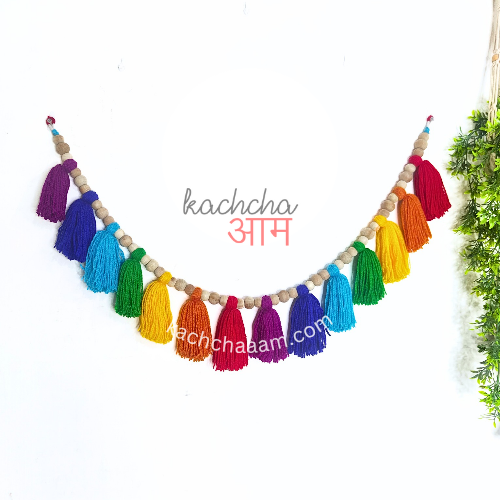 Single Layered Wool Tassel VIBGYOR Bunting