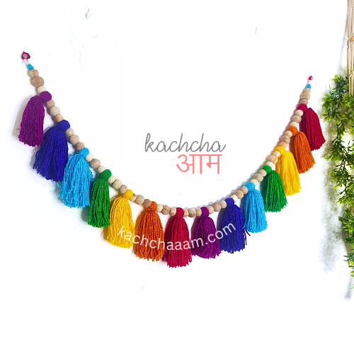 Single Layered Wool Tassel VIBGYOR Bunting