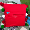 Christmas Pompom Red Cotton Cushion Cover with Lining