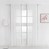 Grey Color Pompom Lace White Sheer Curtain