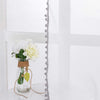 Grey Color Pompom Lace White Sheer Curtain
