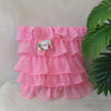 Georgette Ruffle Cushion Cover in Pink - 16x16 Inches with Quality Lining