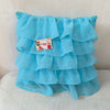Georgette Ruffle Cushion Cover in Blue - 16x16 Inches with Quality Lining