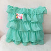 Georgette Ruffles Cushion Cover in Teal - 16x16 Inches with Quality Lining