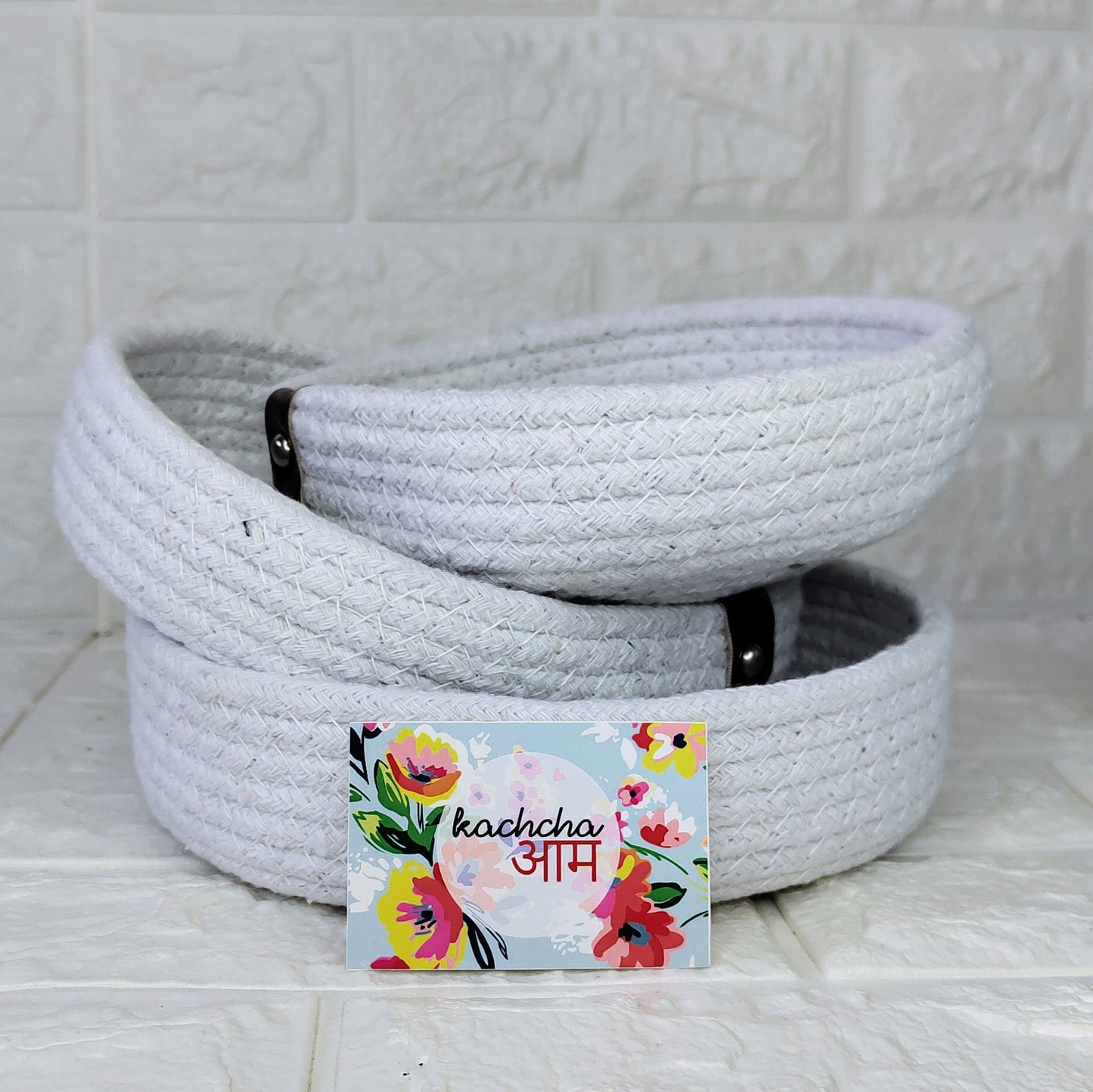White Round Storage Baskets (Set of 3)