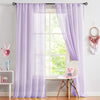 Lavender Pompom Lace Georgette Sheer Curtain