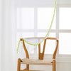 Lime Color Pompom Lace White Sheer Curtain
