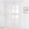 Peach Color Pompom Lace White Sheer Curtain