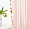 Peach Pompom Lace Georgette Sheer Curtain