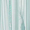 Teal Pompom Lace Georgette Sheer Curtain