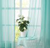 Teal Pompom Lace Georgette Sheer Curtain