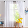 White Pompom Lace Georgette Sheer Curtain
