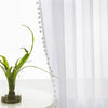 White Pompom Lace Georgette Sheer Curtain