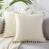 Off-White Pompom Lace Cotton Cushion Cover