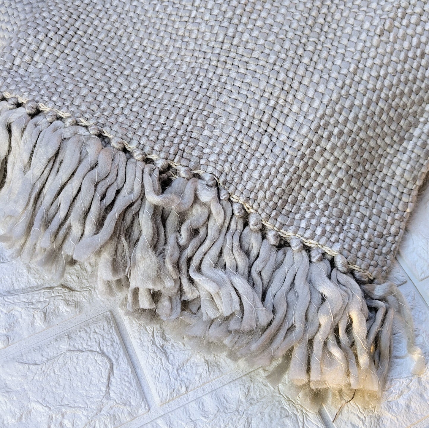 Grey Knitted Sofa Throw