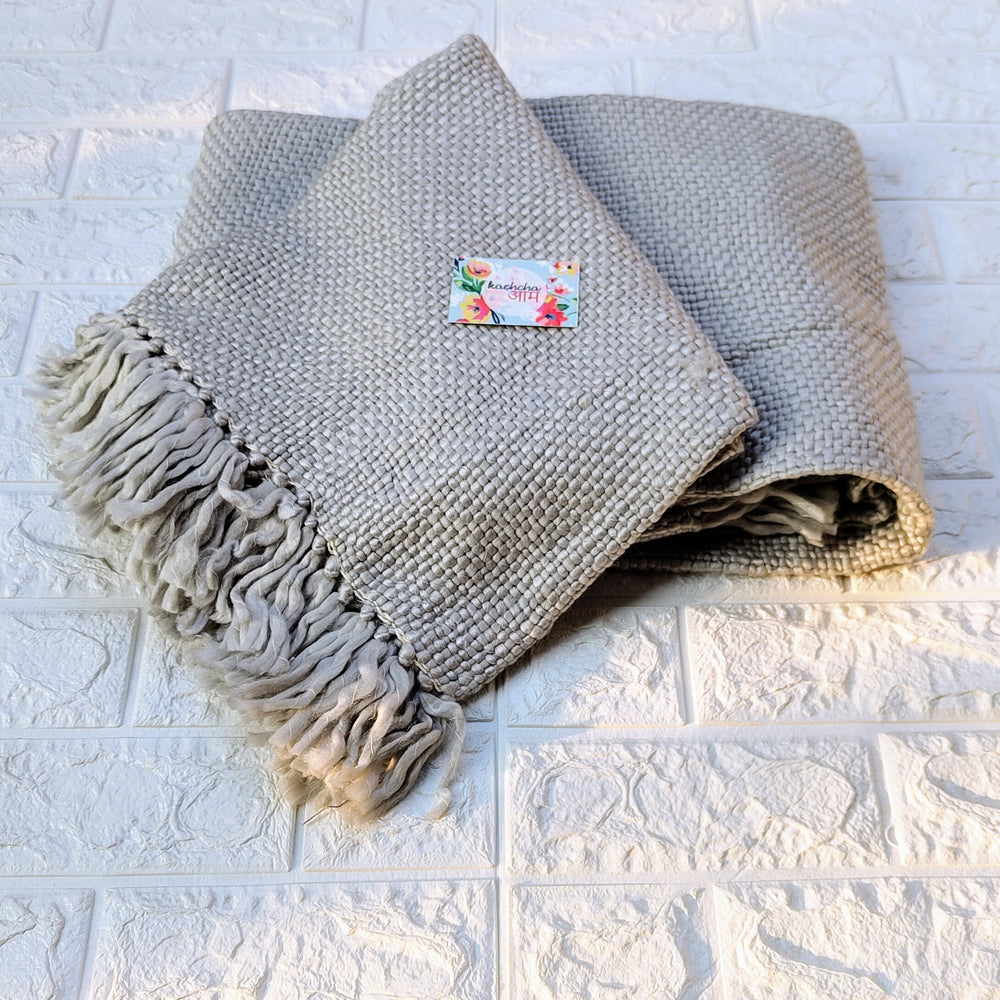 Grey Knitted Sofa Throw