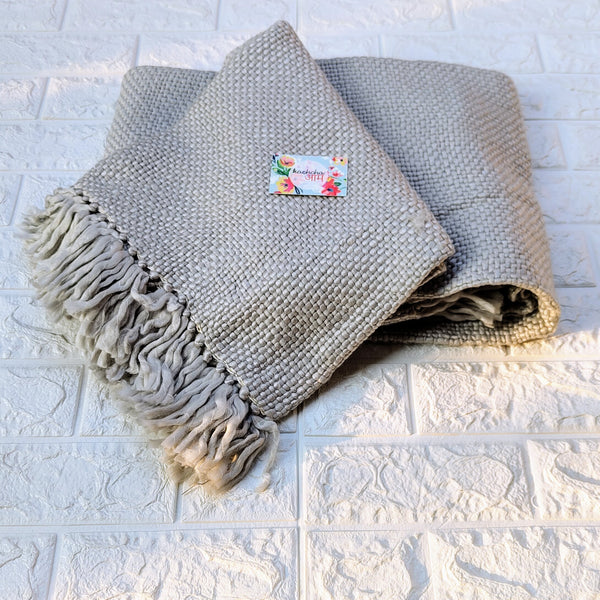 Grey Knitted Sofa Throw