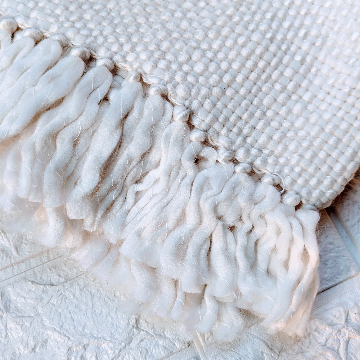 White Knitted Sofa Throw