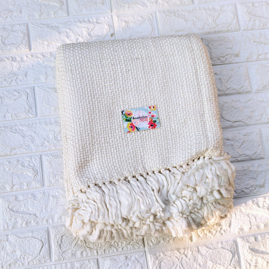 White Knitted Sofa Throw