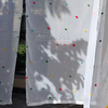 Pompom Curtains Sheer Fabric White with Multiple Color Pompoms