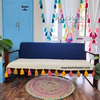 Natural Cotton Slub Sofa Cover with Sunset Bliss Tassels