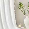 White Pompom Lace Colored Cotton Curtains