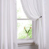 White Pompom Lace Colored Cotton Curtains