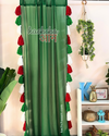 Christmas Tassels Green Curtains (Cotton/Sheer)