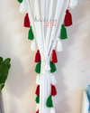 Christmas Tassels White Curtains (Cotton/Sheer)