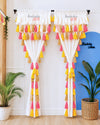 Sunset Tassel White Curtains with Double Frills on Top (Cotton & Sheer)
