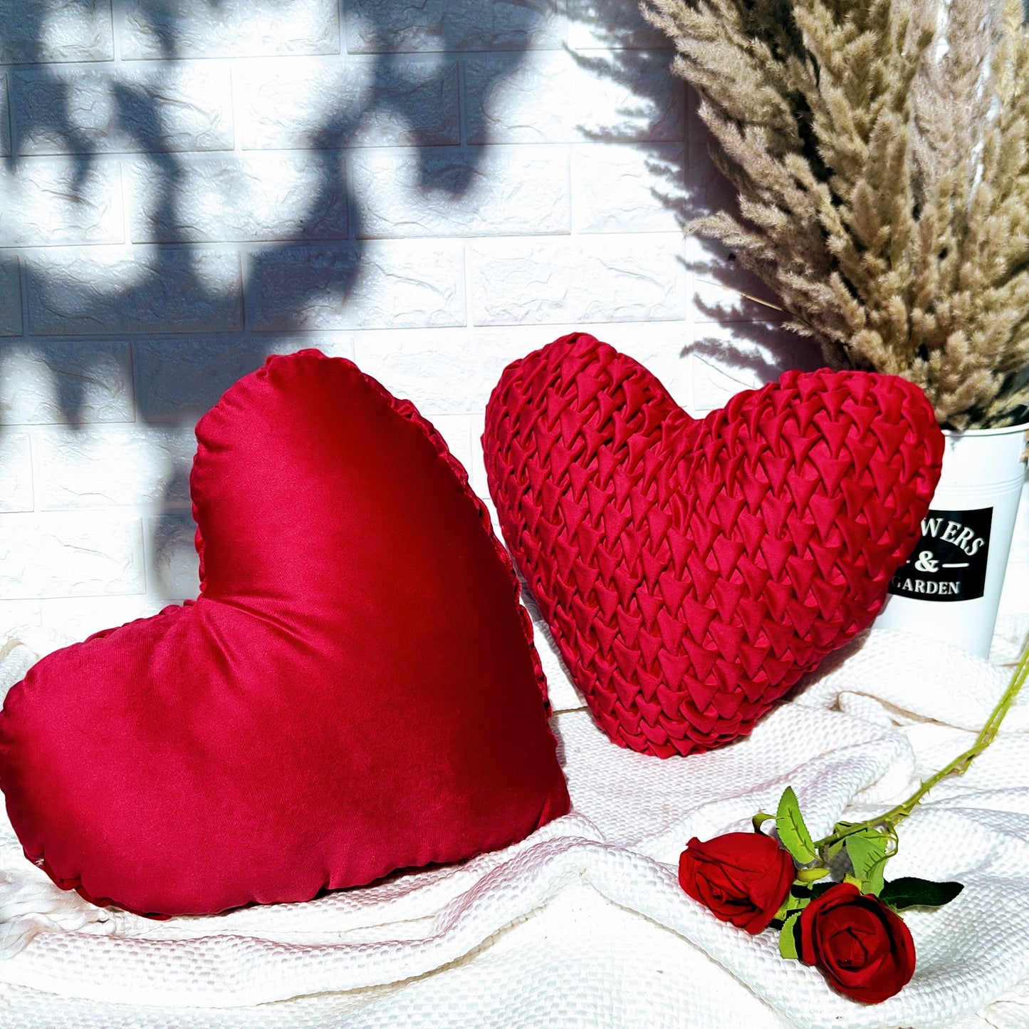Heart Shape Soft Velvet Cushion (Fiber Filled)