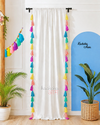 Celestial Inspired Tassels White Curtains (Cotton/Sheer)