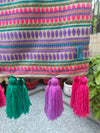 Lavender Jacquard Fridge Cover without Pockets & Multi Tassels