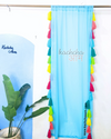 Gulbahar Tassel Sky Blue Curtains (Cotton & Sheer)