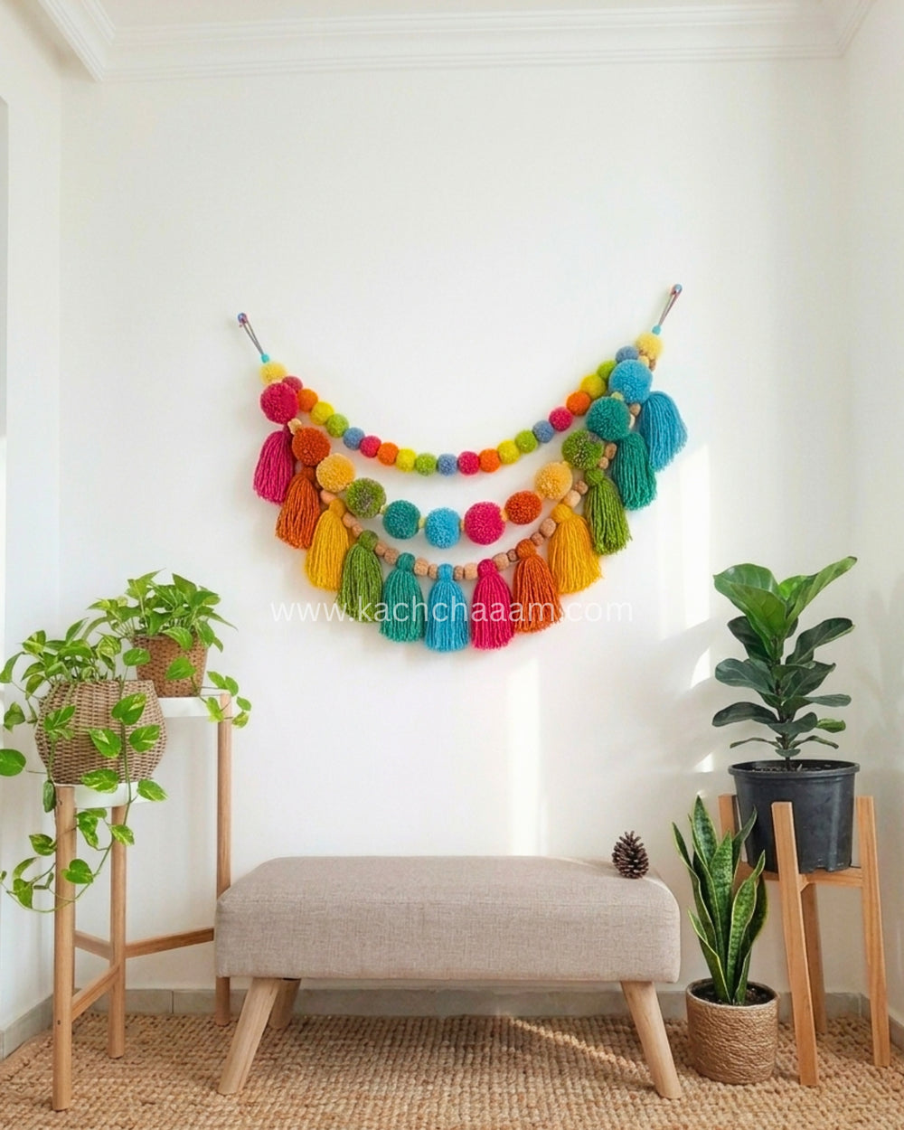3 Layered Wool Rainbow Bunting