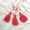 Handmade Big Size Wool Tassels Peach color