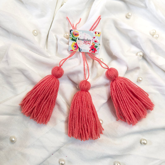 Handmade Big Size Wool Tassels Peach color
