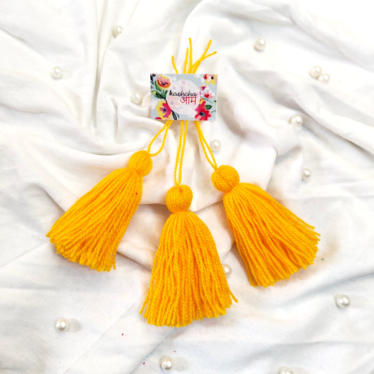 Handmade Big Size Wool Tassels Yellow color