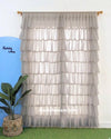 Grey Georgette Full Ruffle Curtains