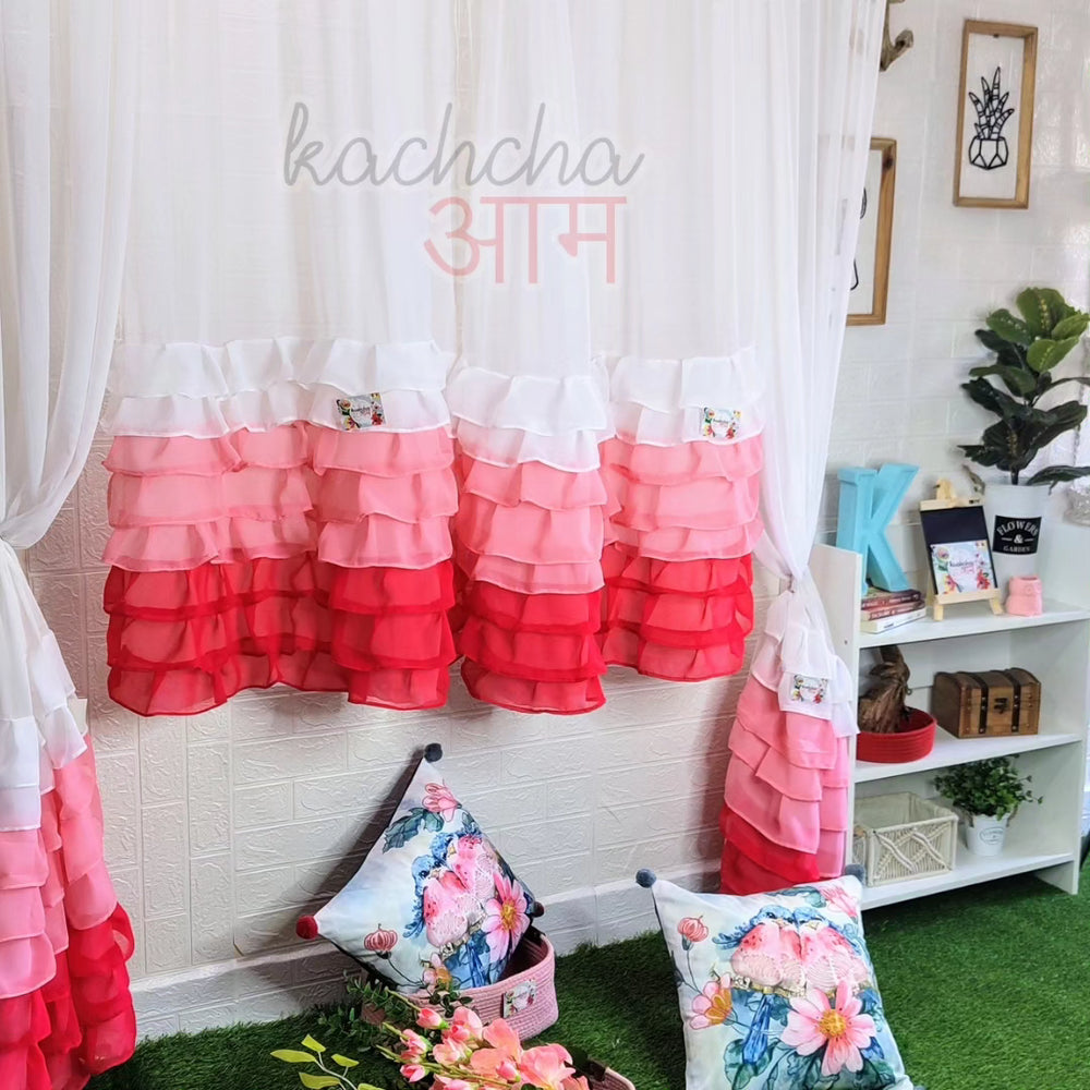 Small Bottom Ruffle Curtains Sheer (4 colors)