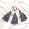 Handmade Big Size Wool Tassels Dark Grey color