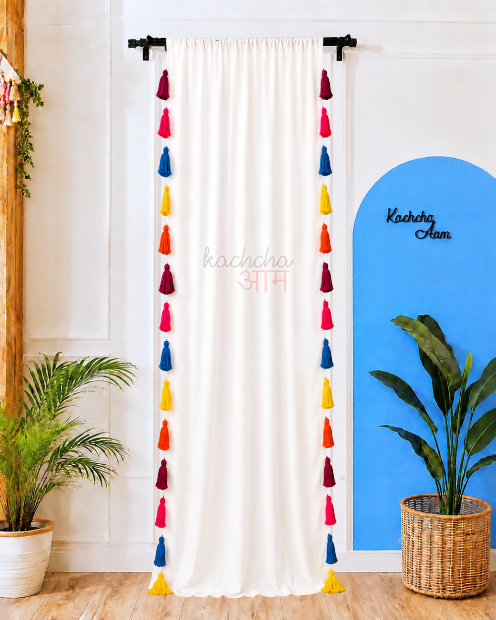 Hyppy Soul Tassel White Curtains (Cotton & Sheer)