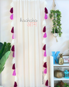 Purple Lavender Ombre Tassels White Curtains (Cotton/Sheer)