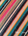 Striped Woven Fabric Sofa cover with Multi Tassels