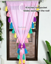 Celestial Sky Inspired Tassels Baby Pink Curtains (Cotton/Sheer)