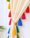 Rainbow Tassel Cream Curtains (Cotton/Sheer)