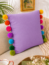 Rainbow Pompom Lavender Cotton Cushion Cover with Lining