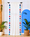 Blush Wave Tassel White Curtains (Cotton & Sheer)